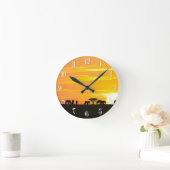 Sonnenuntergang in Serengeti Runde Wanduhr (Zuhause)