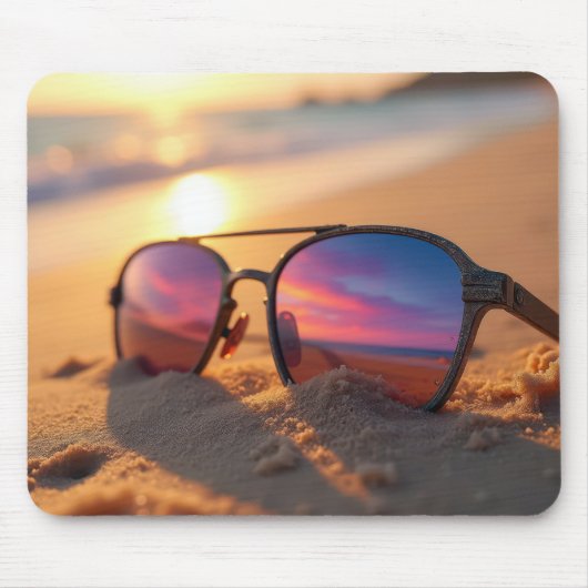 Sonnenuntergang in Sonnenbrille Mousepad (Vorne)