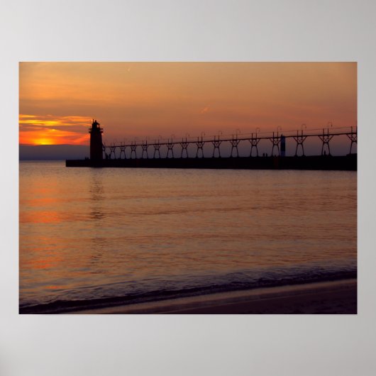Sonnenuntergang in South Haven Poster (Vorne)