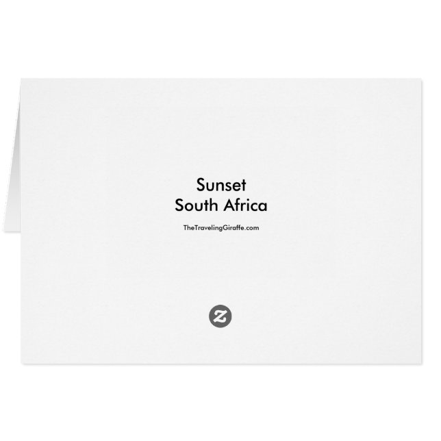 Sonnenuntergang in Südafrika (Rückseite Horizontal)