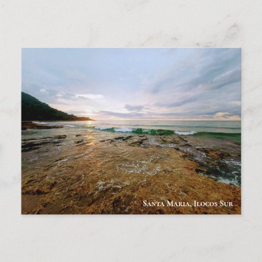 Sonnenuntergang in Suso Beach Santa Maria, Ilocos  Postkarte (Vorderseite)