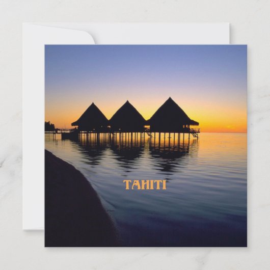 Sonnenuntergang in Tahiti Karte (Vorderseite)