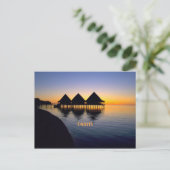 Sonnenuntergang in Tahiti Postkarte (Stehend Vorderseite)