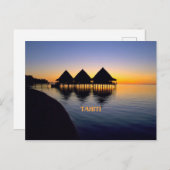 Sonnenuntergang in Tahiti Postkarte (Vorne/Hinten)