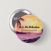 Sonnenuntergang in Tropen von Farida Greenfield Button (Vorne & Hinten)