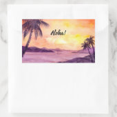 Sonnenuntergang in Tropen von Farida Greenfield Rechteckiger Aufkleber (Tasche)