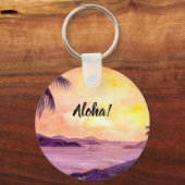 Sonnenuntergang in Tropen von Farida Greenfield Schlüsselanhänger (Vorderseite)