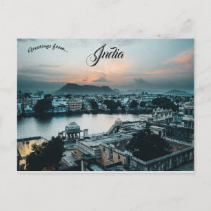 Sonnenuntergang in Udaipur Indien Postkarte