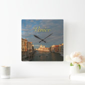 Sonnenuntergang in Venedig Italien Quadratische Wanduhr (Zuhause)
