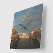 Sonnenuntergang in Venedig Italien Quadratische Wanduhr (Winkel)