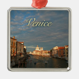 Sonnenuntergang in Venedig Italien Silbernes Ornament