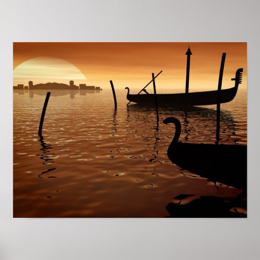Sonnenuntergang in Venedig Poster (Vorne)