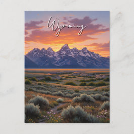 Sonnenuntergang in Wyoming Travel Postkarte