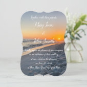 Sonnenuntergang individuell gestaltbare Hochzeitse Save The Date (Stehend Vorderseite)