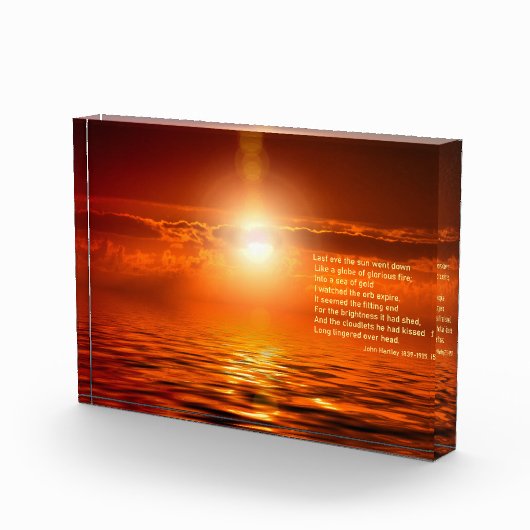 Sonnenuntergang Inspiration Orange Golden Sky Sea Fotoblock (Rechts)