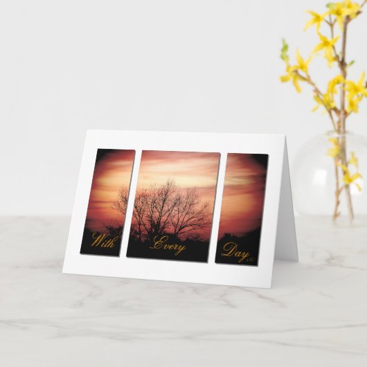 Sonnenuntergang-Jahrestags-Karte Karte (Gelbe Blume)