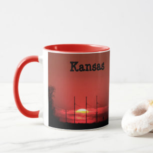 SONNENUNTERGANG Kansas ROTE Kaffee-Tasse Tasse