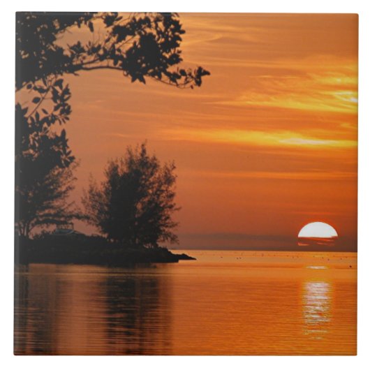 Sonnenuntergang Keramik Tile Fliese (Vorderseite)