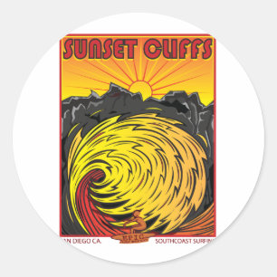 SONNENUNTERGANG-KLIPPEN SAN DIEGO CA RUNDER AUFKLEBER