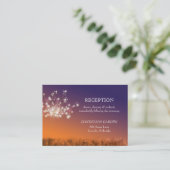 Sonnenuntergang Kronleuchter Hochzeitsempfang Begleitkarte (Stehend Vorderseite)