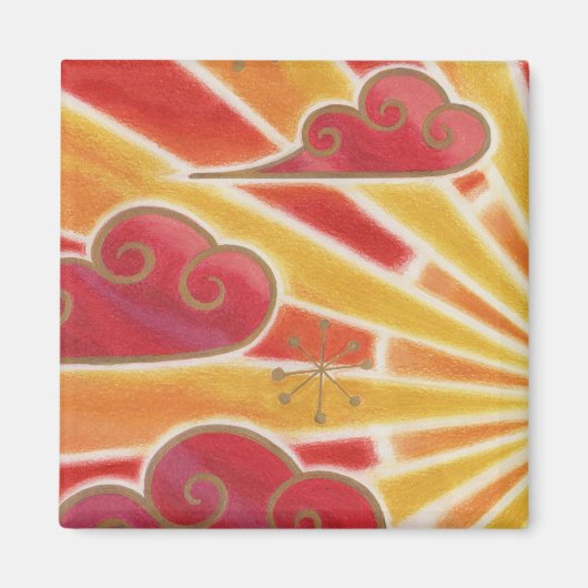 Sonnenuntergang Kühlschrankmagnet Platz (Vorne)