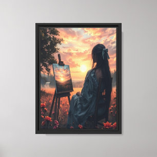 Sonnenuntergang Künstlerische Leinwand Mauer