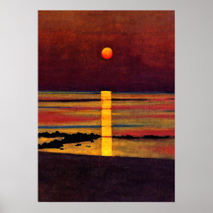 Sonnenuntergang, Kunstmalerei Poster