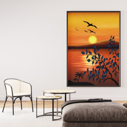 Sonnenuntergang Landschaft Leinwand