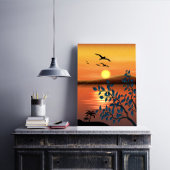 Sonnenuntergang Landschaft Leinwand