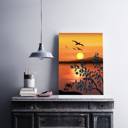 Sonnenuntergang Landschaft Leinwand