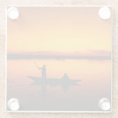 Sonnenuntergang Landschaft mit einem Boot-68465 Glasuntersetzer (Rückseite)