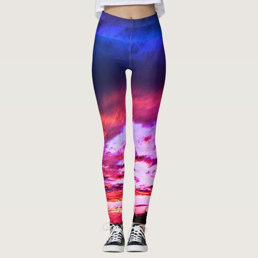 Sonnenuntergang-Laufgamaschen Leggings (Vorderseite)