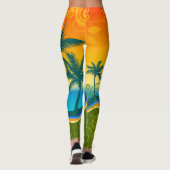 Sonnenuntergang-Leggings im Tropical Beach Leggings (Rückseite)