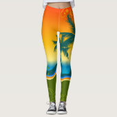 Sonnenuntergang-Leggings im Tropical Beach Leggings (Vorderseite)