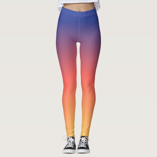 Sonnenuntergang-Leggings in Blauem, in Lila, in Leggings (Vorderseite)