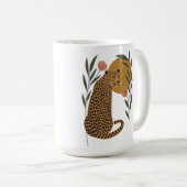 Sonnenuntergang Leopard - Botanischer Dschungel Kaffeetasse (VorderseiteRechts)