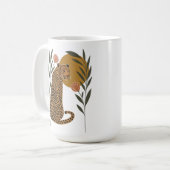Sonnenuntergang Leopard - Botanischer Dschungel Kaffeetasse (Vorderseite Links)