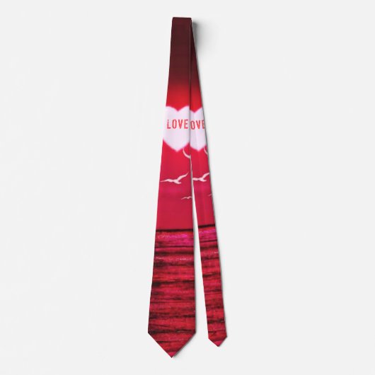 Sonnenuntergang Liebe Romantische Schwarze Neck Ti Krawatte (Vorderseite)