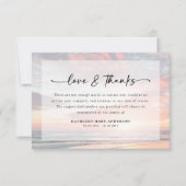 Sonnenuntergang Liebe und Dank Beerdigung Dankeskarte (Vorderseite)