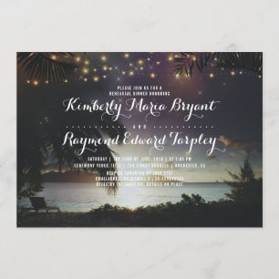 Sonnenuntergang Lights Tropische Probe Abendessen Einladung