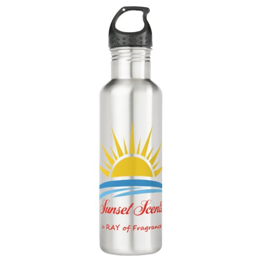 Sonnenuntergang Logo Flasche Edelstahlflasche (Vorderseite)