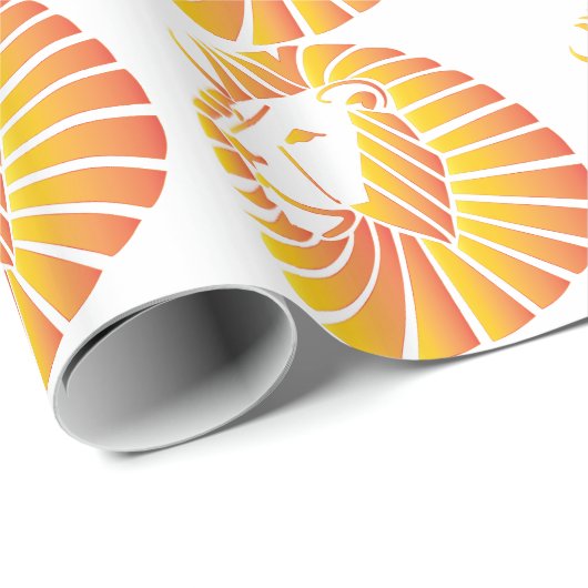 Sonnenuntergang-Löwe Geschenkpapier (Rolleneckpunkt)