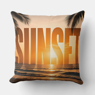 Sonnenuntergang Luxus-Küsten-Editorial-Grafikdesig Kissen