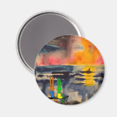 Sonnenuntergang Magnet (Vorderseite/Rückseite)