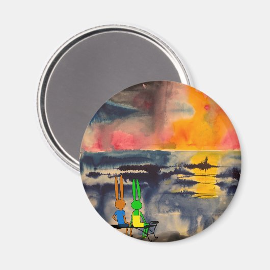 Sonnenuntergang Magnet (Vorderseite/Rückseite)