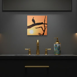 Sonnenuntergang Majestät: Keramik der Pfauen-Silho Fliese