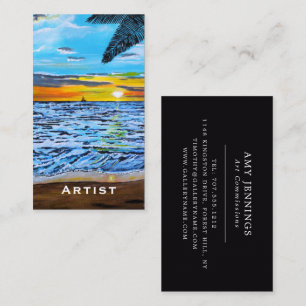 Sonnenuntergang malen von Alfred Fox Visitenkarte