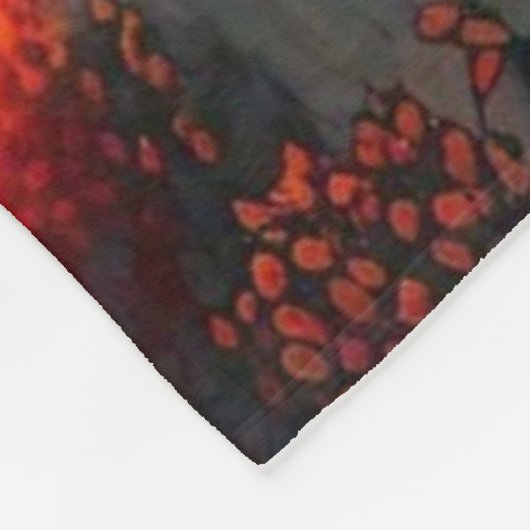 Sonnenuntergang Malerei mit Hütte und See-66633 Fleecedecke (Ecke)