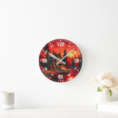 Sonnenuntergang Malerei mit Hütte und See-66633 Runde Wanduhr (Zuhause)