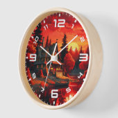 Sonnenuntergang Malerei mit Hütte und See-66633 Uhr (Winkel)